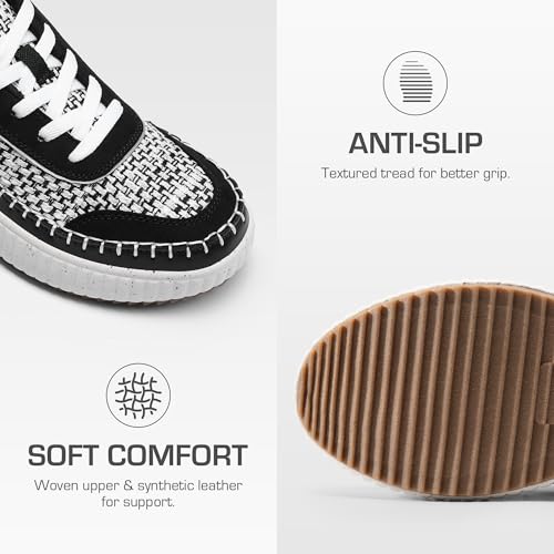Image of DREAM PAIRS Women Chunky City Tweed Comfortable Casual Platform Fashion Sneaker