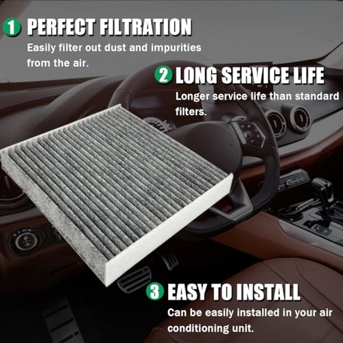 Image of Osilly Car Cabin Air Filter, Fresh Breeze Replacement, Auto Compartment Air Filters, Premium Cabin Air Filter includes Activated Carbon, Easy to Install, Automotive Accessories for Vehicles