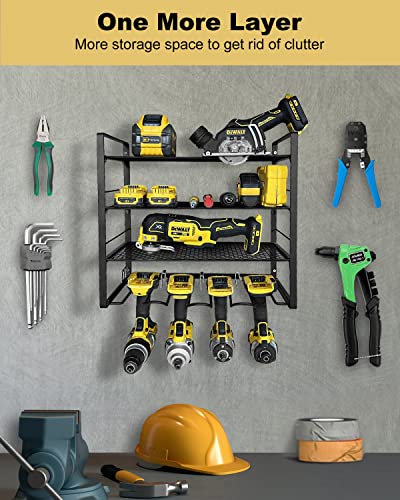 Havedawn 4 Layers Power Tool Organizer, Larger Capacity, Tool Organizers And Storage, Drill Holder Wall Mount, Tool Storage Rack For Garage Pegboard, Cordless Drill Charging Station, Father's Gift #TOP1