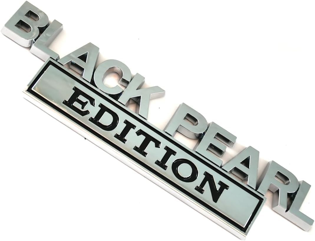 2pcs Black Pearl Emblem Decal Custom 3D Letter Edition Badge Sticker Compatible with Truck F150 F250 F350 Silverado 1500 2500 3500 (Chrome)