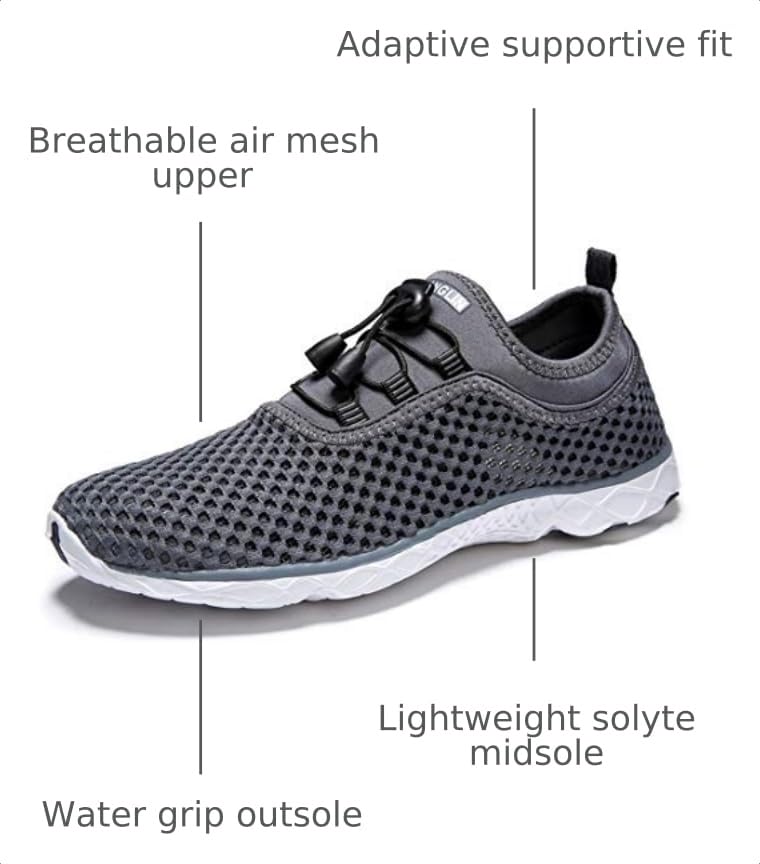 Image of Men's Quick Drying Aqua Water Shoes,3-Second Drainage & All-Terrain for Swimming,Hiking,Yoga