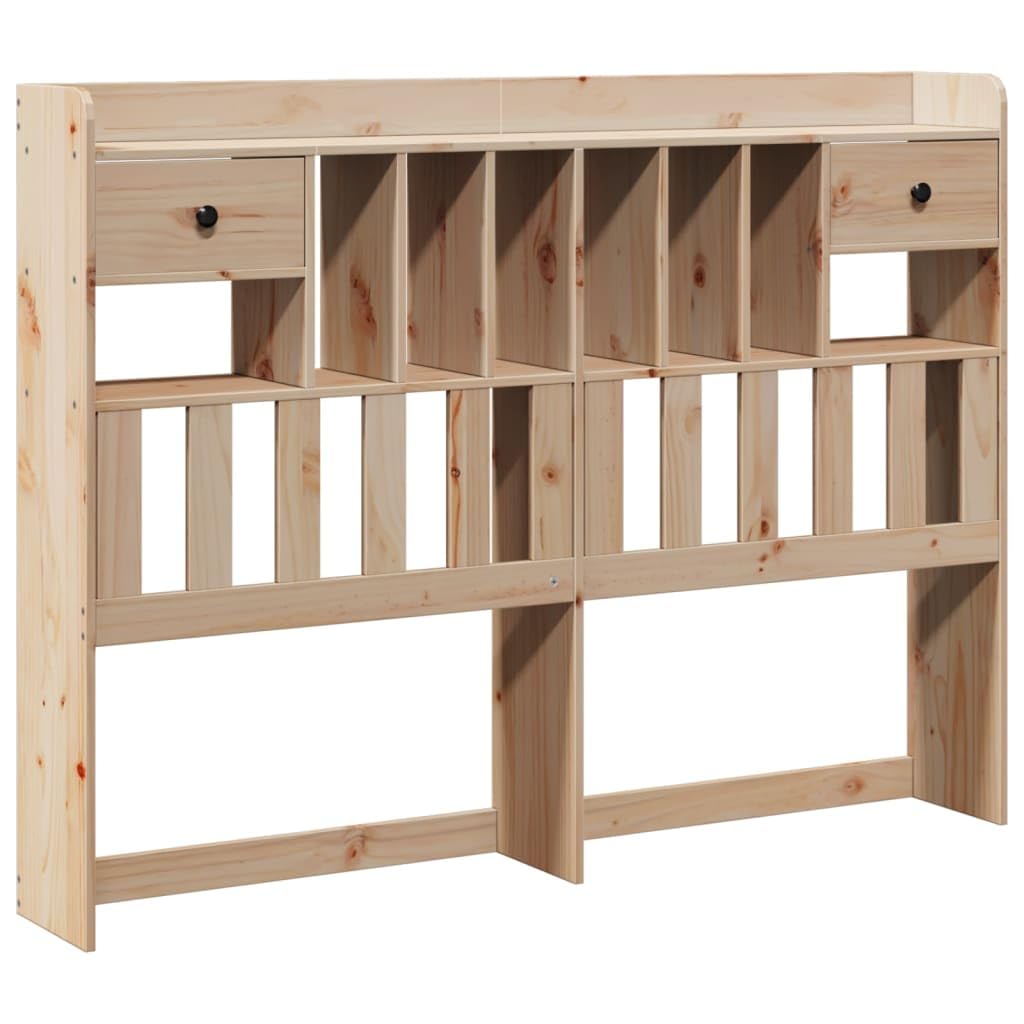 Genérico Wenjingqi Cabecero de Cama con almacenaje Madera Maciza de Pino 140 cm, Marrón 855511