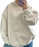Lunoakvo Women Bow Embroidery Hoodie Teen Girls...