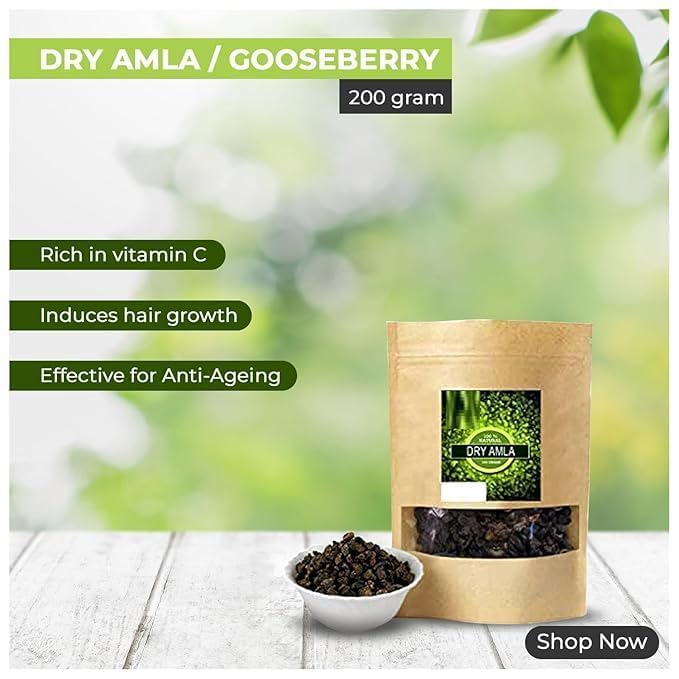 PB Dry Amla Awla Gooseberry Dry Amla Pieces - organic Gooseberry For Hair And Skin 200g