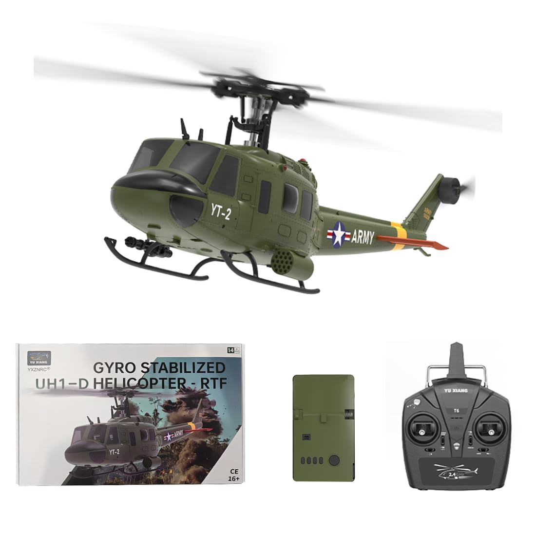 Amazon | 1/34 Scale F07 UH-1ヒューイ RCヘリ, 6G ホバリング&3D