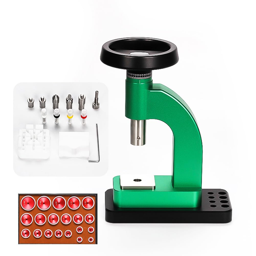 Watch Case Opener Set Desktop Back Cover Closer Metal Strap Pin Remover with 20 Molding Tools Green Multi-Function