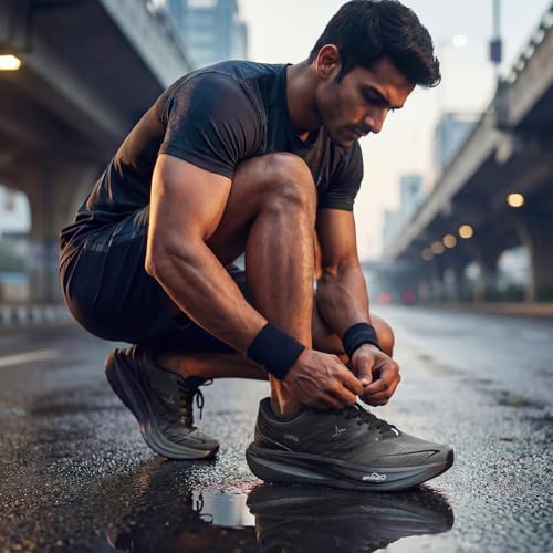 Image of YOHO Catapult CarbonBurst Sports Shoes with Laces for Men| Running,Jogging,Athletic & Gym| Cushioned Insoles,Breathable Upper & Phylon Sole for Shock Absorption Sneakers for Man