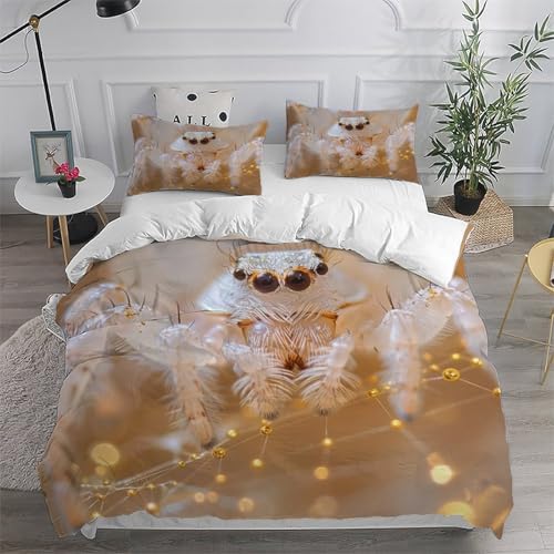 Housse de couette araignée imprimé 3D taies d'oreiller microfibre