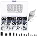Price comparison product image 300 Pcs Grub Screws Assortment, Carbon Steel Metric Fasteners Screws Kit, M2.5/M3/M4/M5/M6/M8 Threaded Hex Head Socket Screws for Door Handles, with 5 Pcs Allen Key