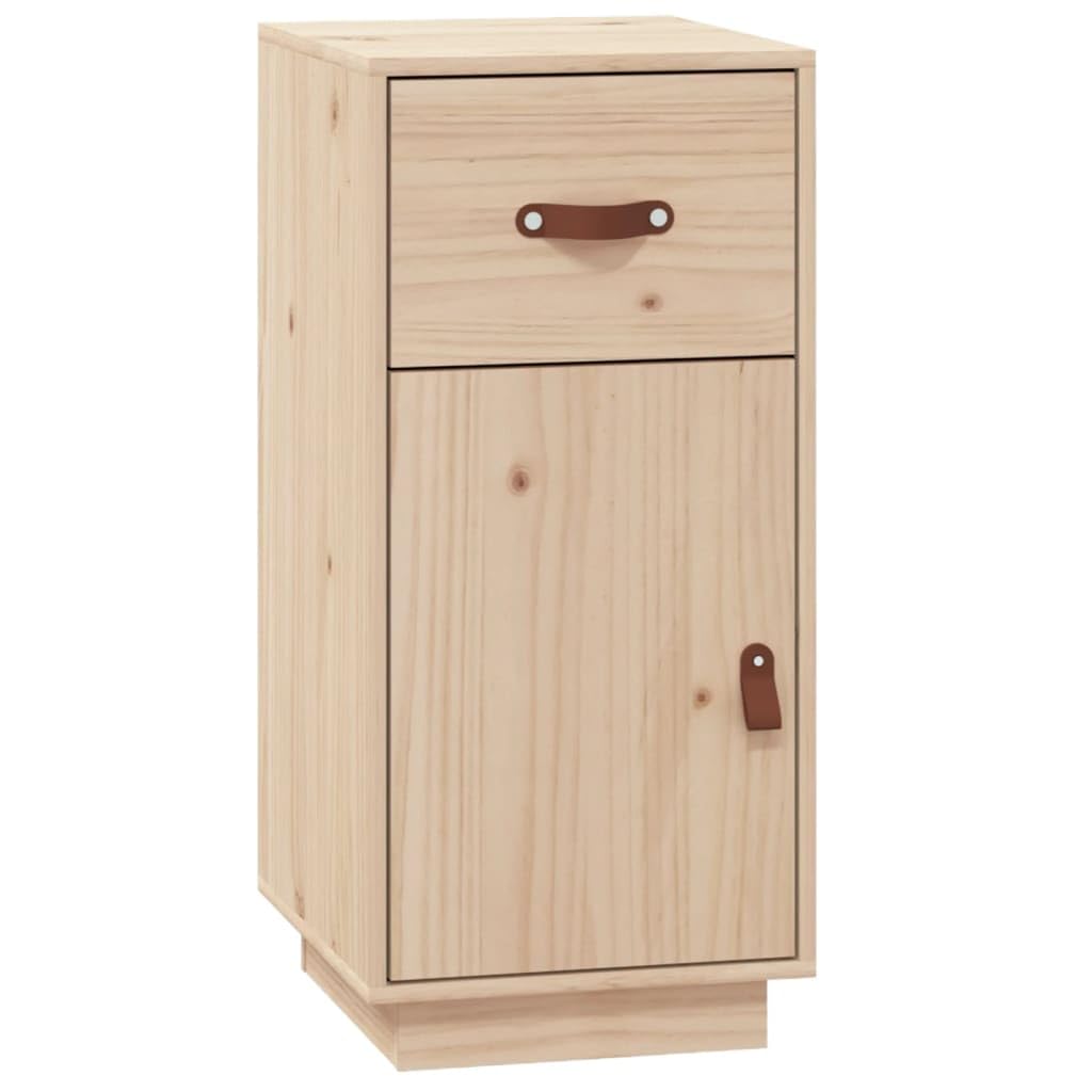 Aparador de madera maciza de pino de 34x40x75 cm mueble auxiliar con un cajón