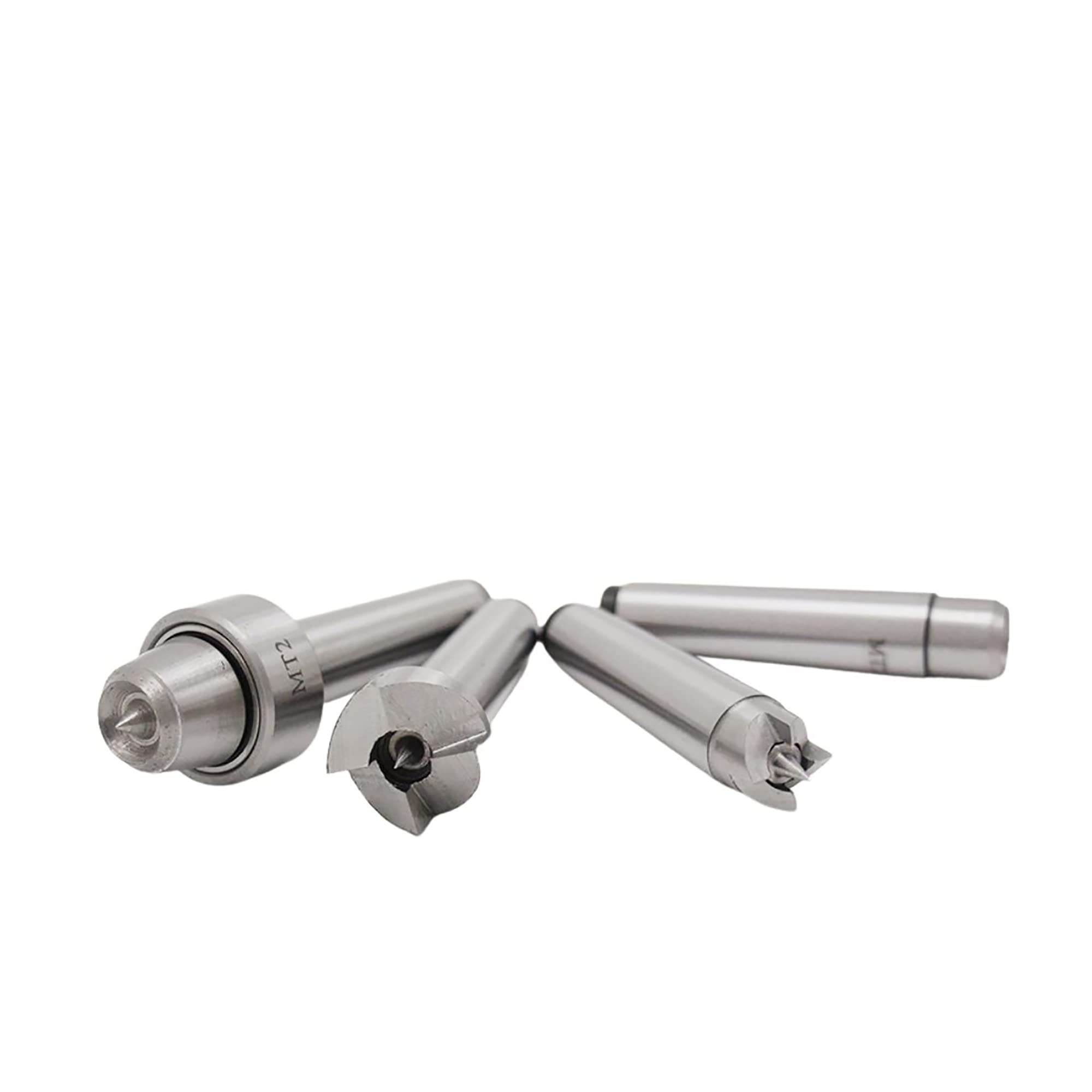 Juego de 4 piezas de torno de madera MT2 con 2 puntas de repuesto adicionales, kit de herramientas de carpintería MT2 para torno de madera y metal, dedal de carpintería con caja de madera
