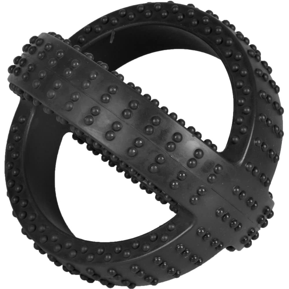 Flamingo Jouet Chien Indestructible – Gladiator Cross Ball Noir – Extra résistant – Ø 13,5 cm
