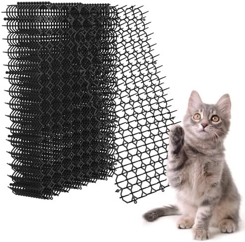 Kyrieval 40 x 20 cm Dornengitter Gegen Katzen, Katzengitter, Katzenabwehrmatte, Katzenabwehr Garten, Anti-Katzen-Katzenschreck für Garten (12 Stück)