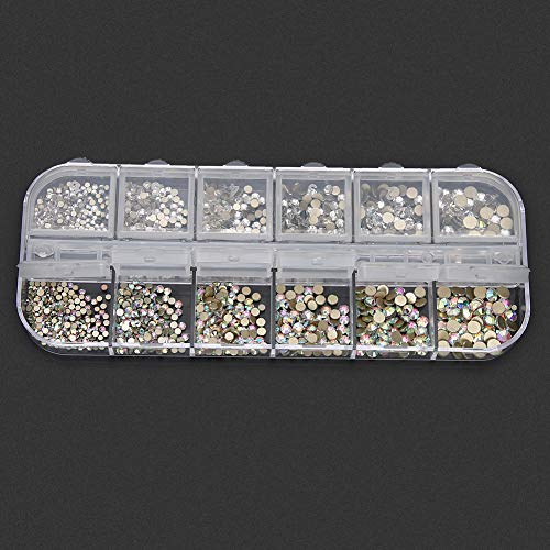 Pedrinhas de unhas, 12 tamanhos, decoração de unhas DIY colorida, strass de cristal AB profissional,