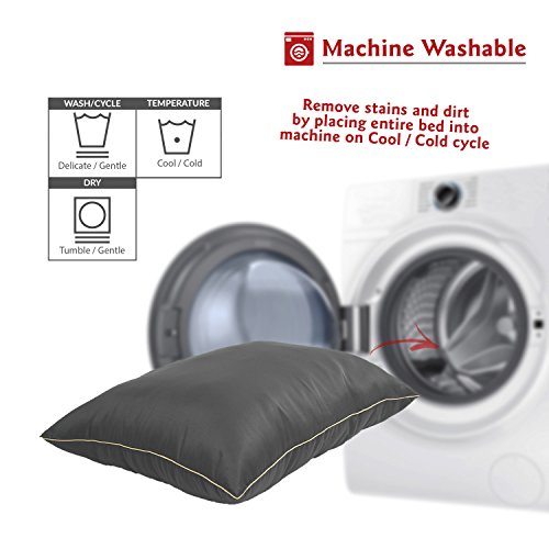 Image of Majestic Pet Rectangle Medium Dog Bed Washable - Non Slip Comfy Pet Bed - Dog Crate Bed Super Value Pillow Dog Bed - Dog Kennel Bed for Sleeping - Dog Bed Medium Breed 35 x 28 Inch - Solid Gray