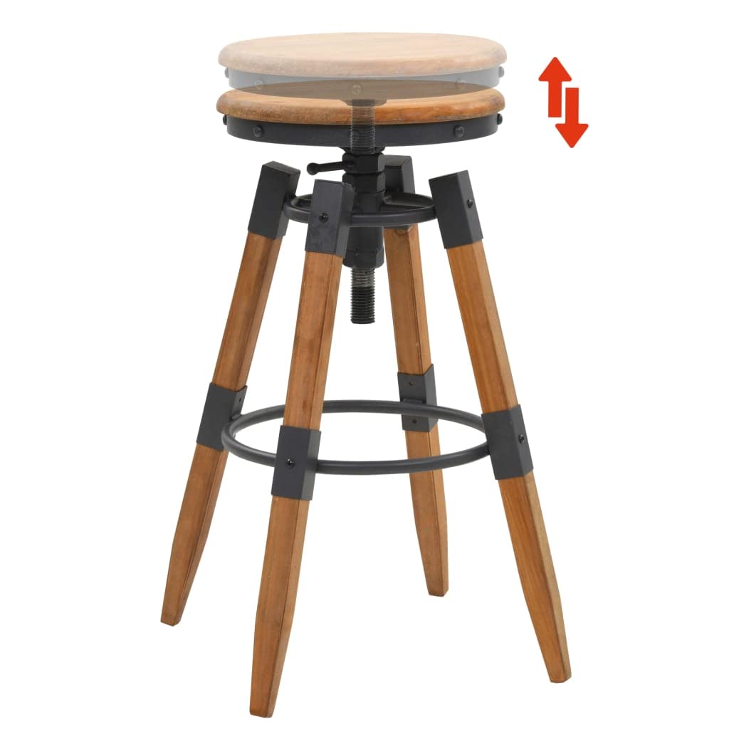 vidaXL 2X Taburete Bar 53,5x53,5x79 cm Madera Abeto Asiento Banqueta Cocina