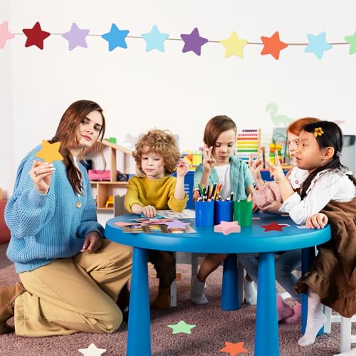 Imeepa 360 peças de papel com recortes de estrelas, recortes coloridos em forma de estrela de 3,9 po