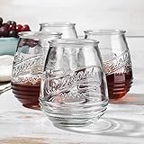 Glaver's Stemless Wine Glasses 21 Oz. Set Of 4 Original Mason Vintage Goblet Beverage Glasses Uses For Your Cocktail Lounge, Whiskey Parties, and Everyday Dinner Table. Dishwasher Safe.