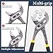 Hilitchi 3Pcs Heavy Duty Adjustable Water Pump Pliers Set Quick Release Groove Slip Joint Pliers V Jaws Pliers Comfortable Hand Feel 8-Inch, 10-Inch and 12-Inch for Plumbing, Basic Home Repair