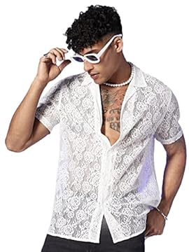 mens white shirt with embroidery