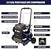 Stealth Ultra Quiet Air Compressor, 64 Decibel 4.5 Gallon Peak 1.3 HP Max 150 PSI, Oil-Free Air Pump, 3 CFM @ 90 PSI Portable Air Compressor W/Wheel for Garage, Workshop, Jobsite SAQ-1413