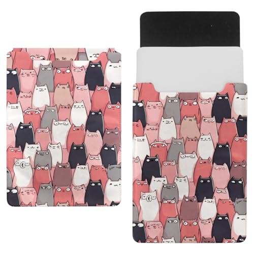 Housse pour ordinateur portable cadeau rose imprimé chats