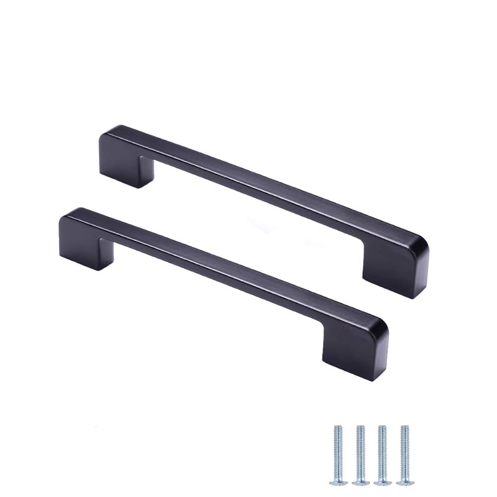Poignées de tiroirs noires 160mm carrées pour remplacer vos fixations