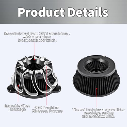 TIKGETUP 2Pc M8 Air Cleaner Kit