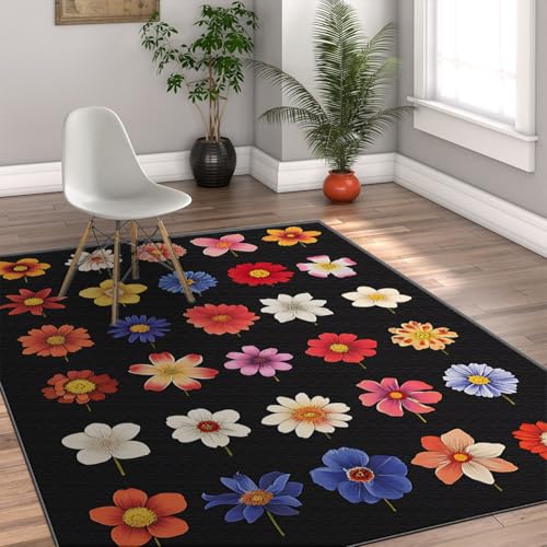 Tapis doux à poil bas lavable pour chambre d'enfant