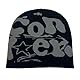 MONOJLY Y2K Hip-Hop-Hut für Herren, Herbst und Winter, Harajuku-Stil, Foto-Requisiten, vielseitige Halloween-Florhaube, Schwarz , 6 3/4/ 7 3/8