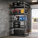 Notmise Metal Garage Shelving Unit, Heavy Duty Adjustable Storage Shelves, Steel Shelving, 3000 lbs Capacity Shelves for Heavy Tools and Equipment, 5 Tier, 35.4