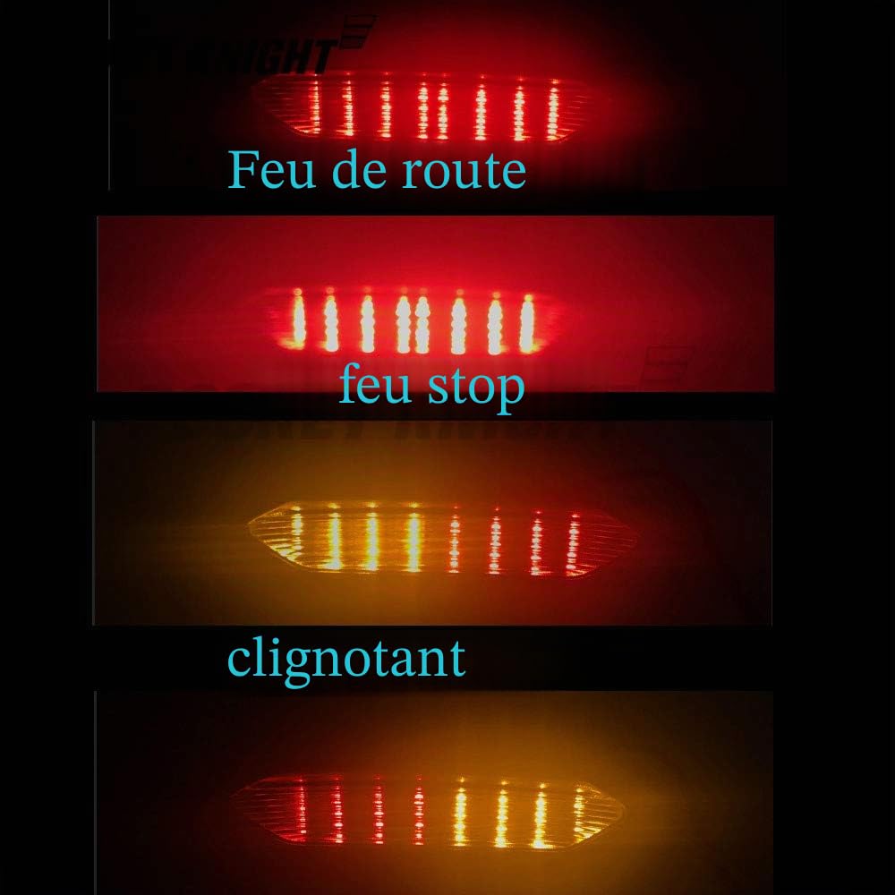 Moto LED Feu arrière Clignotant Intégré Feu de freinage Adapté Pour Yamaha YZF R1 2002 2003 / ATV Raptor 700 (Lentille transparente)