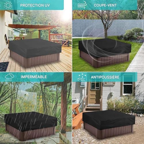 Housse de protection pour spa bâche imperméable contre les débris - 5