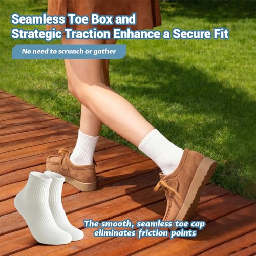 Image of Arch Compression Athletic Socks - 6 Pairs for Women, Moisture Wicking with 95% Cotton, Seamless Toe for Secure Fit