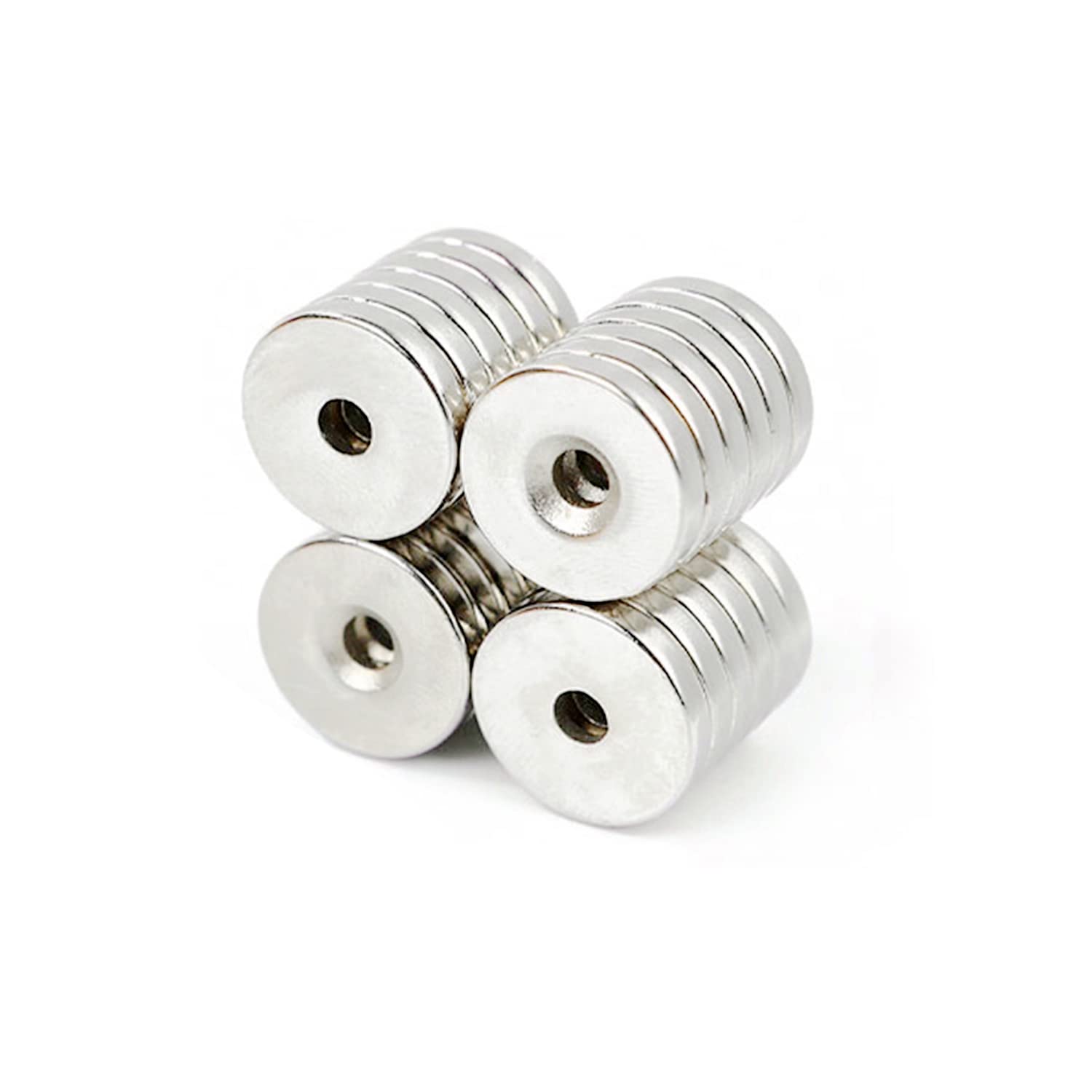 SKYPRO 20PCS Ring Hole Magnets, 12x3mm hole 3mm Strong Neodymium Magnets, Round Magnets For Arts Crafts Hobbies Whiteboard Fridge and Office