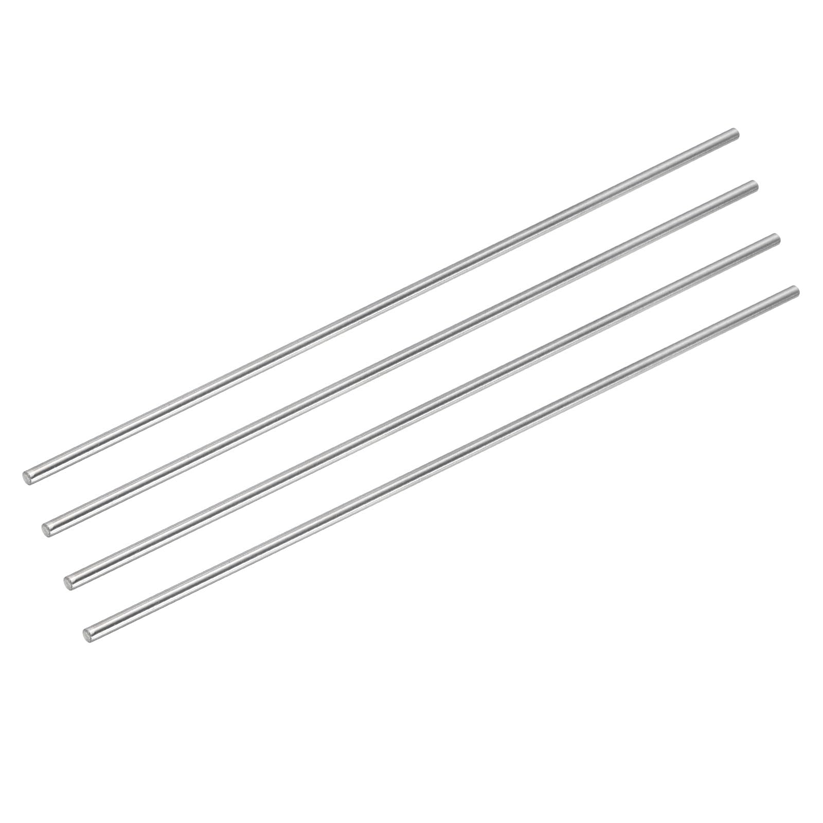 sourcing map 304 Inox Acier Rond Tiges, 6mm x 400mm Solide Arbre Tiges pour DIY Artisanat Modèle Voiture Hélicoptère Avion, Paquet de 4