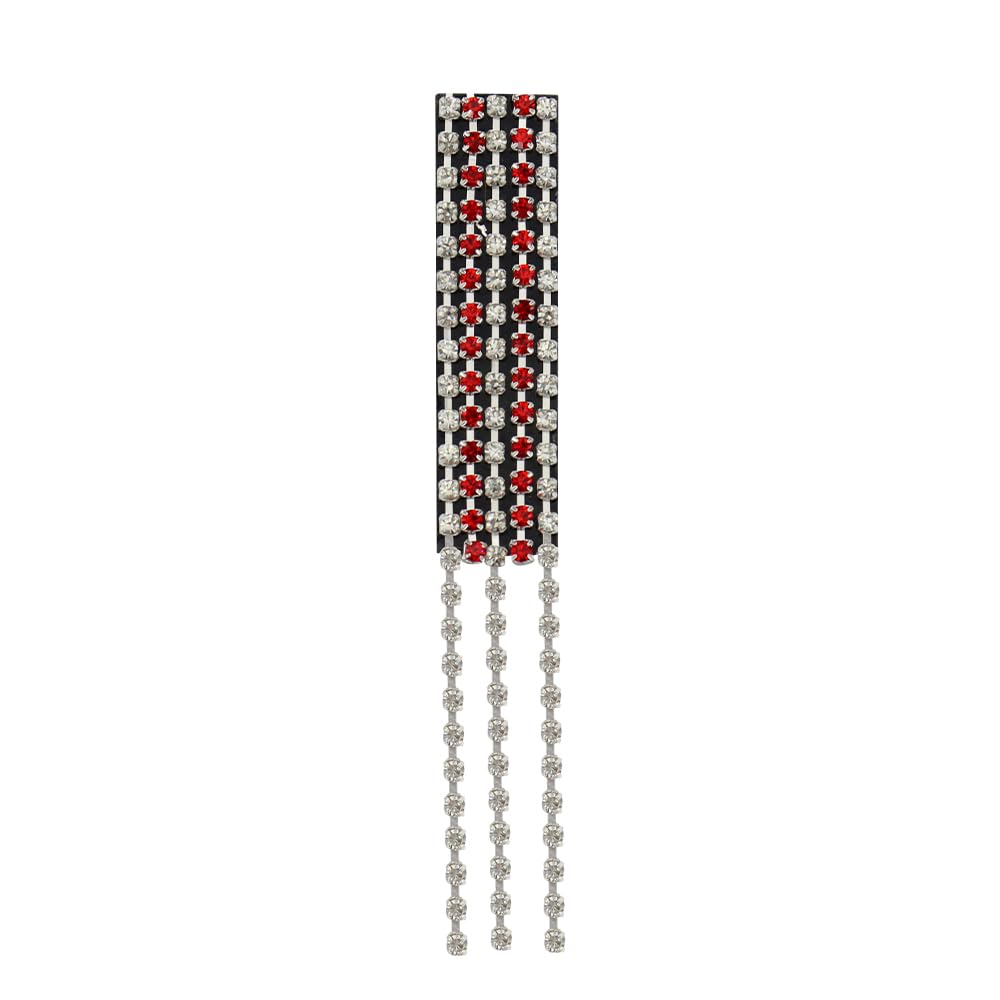 Rhinestone Sew On Patch A-Z Crystal Bead Rhinestone Letter Patch Fringe Alphabet Applique English Letter for DIY Craft Supplies 2pieces (Red I 2pieces)