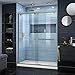 DreamLine Encore 32 in. D x 60 in. W x 78 3/4 in. H Bypass Shower Door in Brushed Nickel and Center Drain Biscuit Base Kit, DL-7005C-22-04