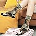 SyXIOP Camouflage Rtero Fashion womans crew socks running athletic wicking black tube socks (2-Pair)