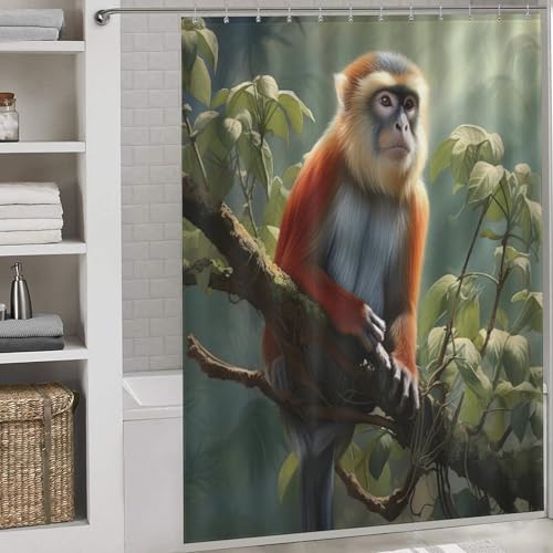 Rideau de douche singe anti éclaboussures en polyester lavable - 2