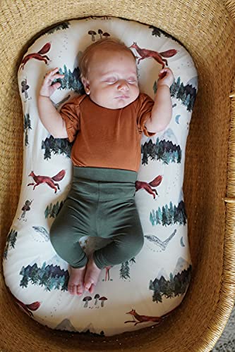 Image of Baby Bassinet Sheets for Boy, Girl (Woodland Forest Animals) 2-Pack - Fitted Bedside Bassinet Sheets - Buttery Soft Cotton Blend for Standard Mattress Pad - Compatible with Halo BassiNest