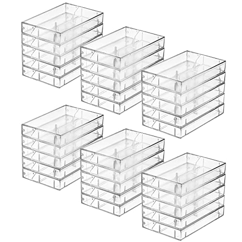 Fasmov 30 Pack Cassette Tape Cases, Clear Plastic Storage Cases, Perfect for Audio Cassette Tape Organization, 4.25" L x 2.75" W x 0.6" H