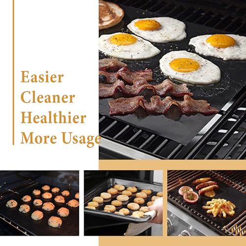 Image of BBQ Grill Mats for Outdoor Grill, 7 PACK Heavy Duty Non-stick Reusable Teflon Oven Liners for Bottom of Oven for Electric, Gas, Toaster Ovens, Grills,Kitchen, 15.75'' x 13''
