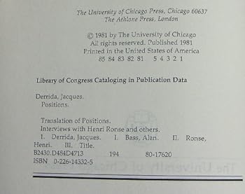 Hardcover Positions Book