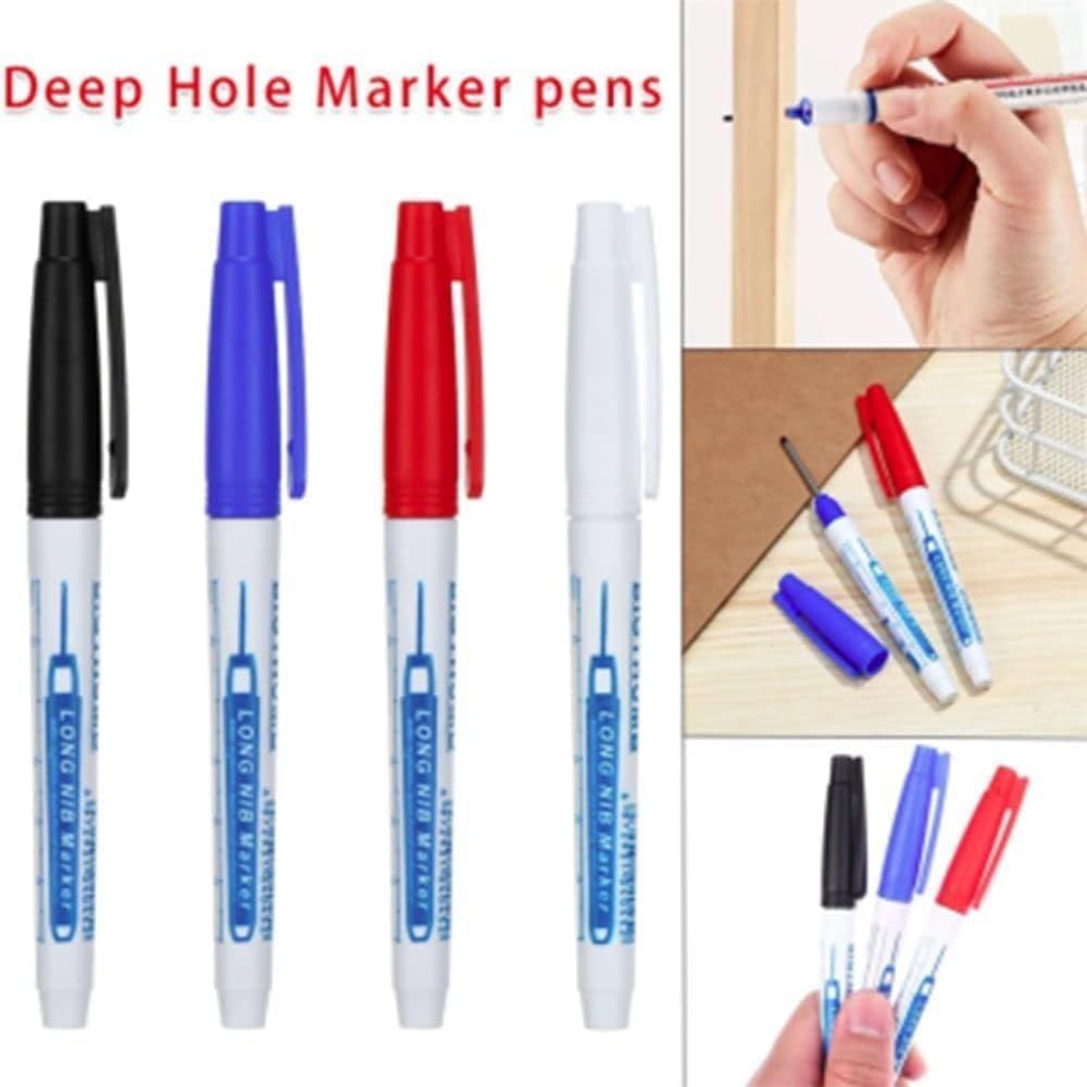 SquarezhenBo White Long Head Markers for Deep Holes Long Nosed Marker Pens Carpenter Pencil Hardware Woodworking Marking Pen Tools - Image 4