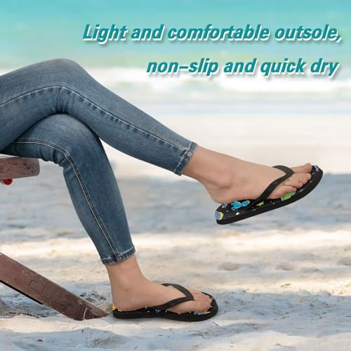 Womens Flip Flops DinosaurNon-Slip Casual Beach Slippers Rubber Sandals214B31063