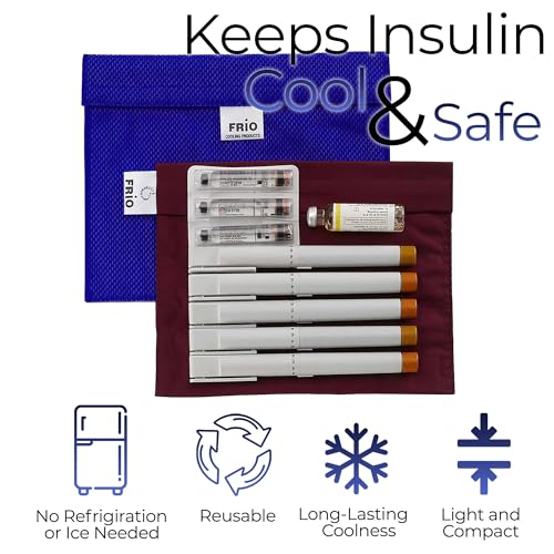 Image of FRIO Extra Large Insulin Cooler Travel Case Blue | 45+ Hours Insulin Cooling, No Icepacks Needed | Holds 8 Insulin Pens or Vials | Diabetes Travel Case, UK Made, Portable Daily Insulin Storage