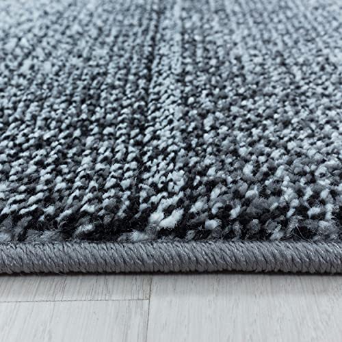 Tapis moderne carré pixels gris 80x250 cm en maille douce