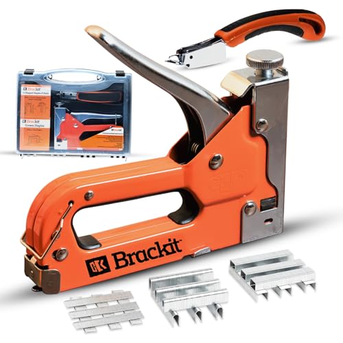 Bracket 5-in-1 Heavy Duty Staple Gun with 2400 Staples & Stapler Remover – Upholstery Staple Gun Heavy Duty for Wood Crown U & T Shape Brad Nail Staple Gun – Wall Stapler – Ideal for DIY 1 Bracket 5-in-1 Heavy Duty Staple Gun with 2400 Staples & Stapler Remover – Upholstery Staple Gun Heavy Duty for Wood Crown U & T Shape Brad Nail Staple Gun – Wall Stapler – Ideal for DIY