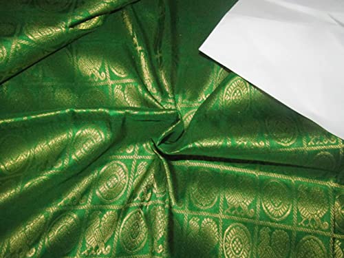Brocart 100 % pure soie vert 111,8 cm large pour éliminer les plis des tissus synthétiques